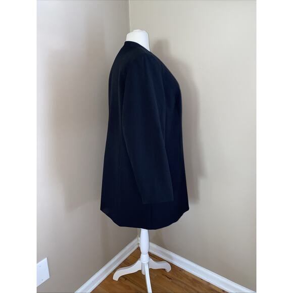 KASPER BLACK LONG LINED OPEN BLAZER JACKET POCKETS CAREER PLUS SIZE 20W - Picture 4 of 10
